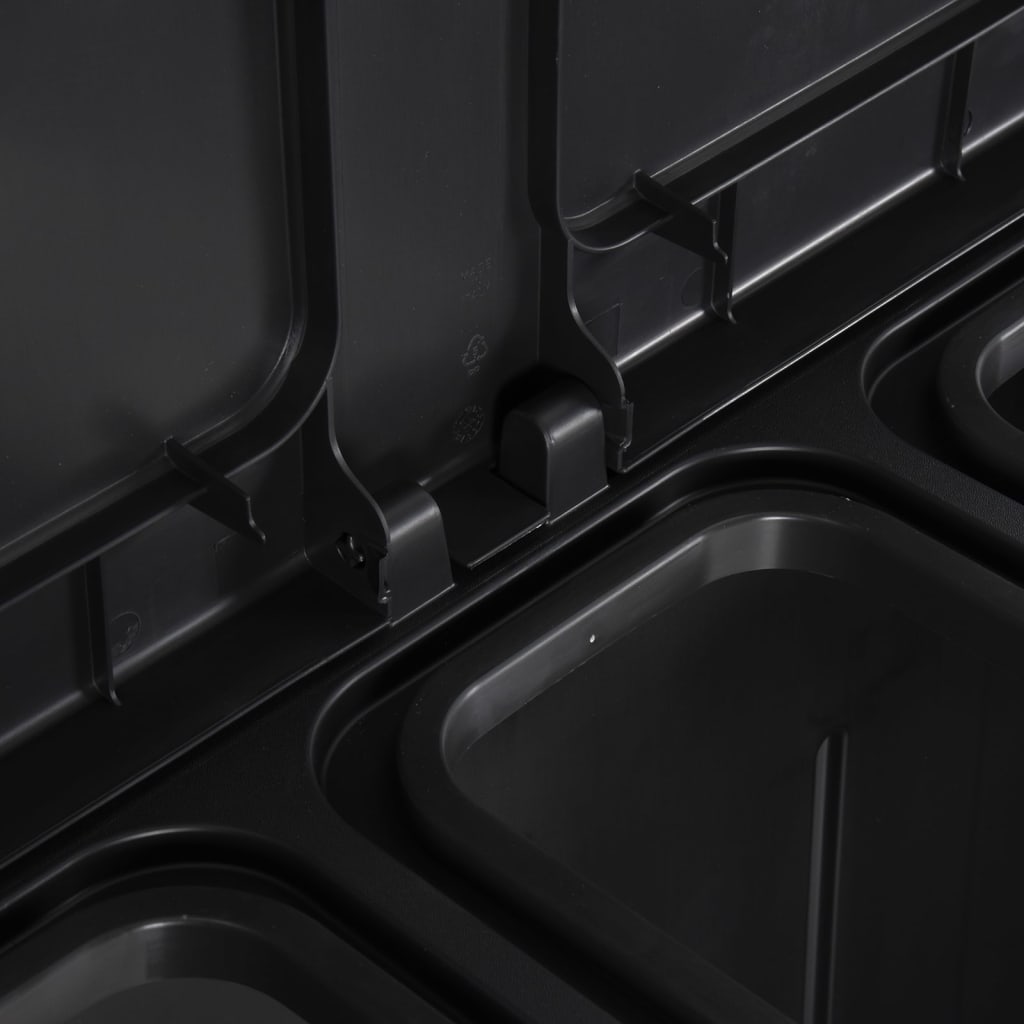 vidaXL Mülleimer mit 2 Türen Schwarz 65x45x88 cm PP