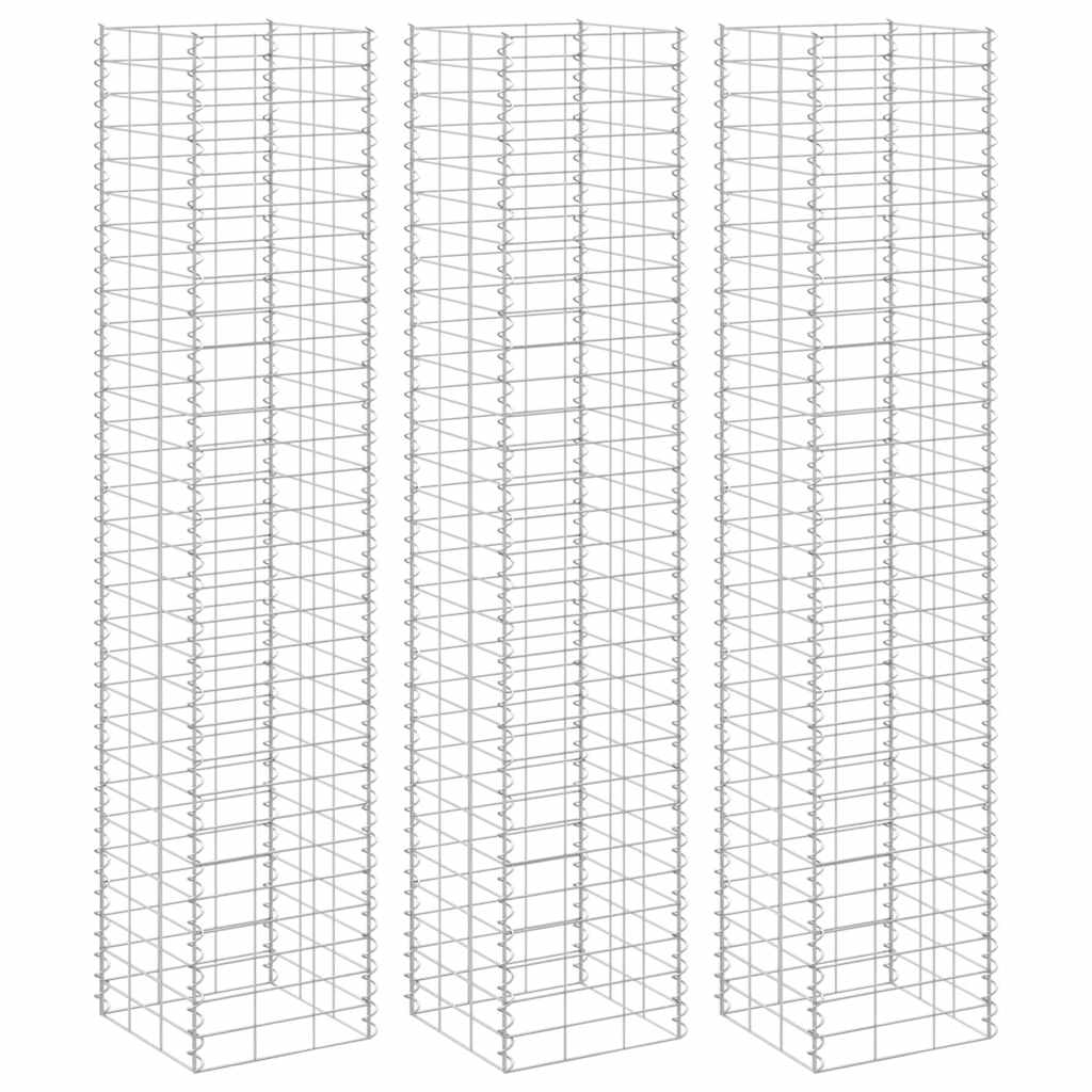 vidaXL Gabionen-Hochbeete 3 Stk. 30x30x50 cm Eisen