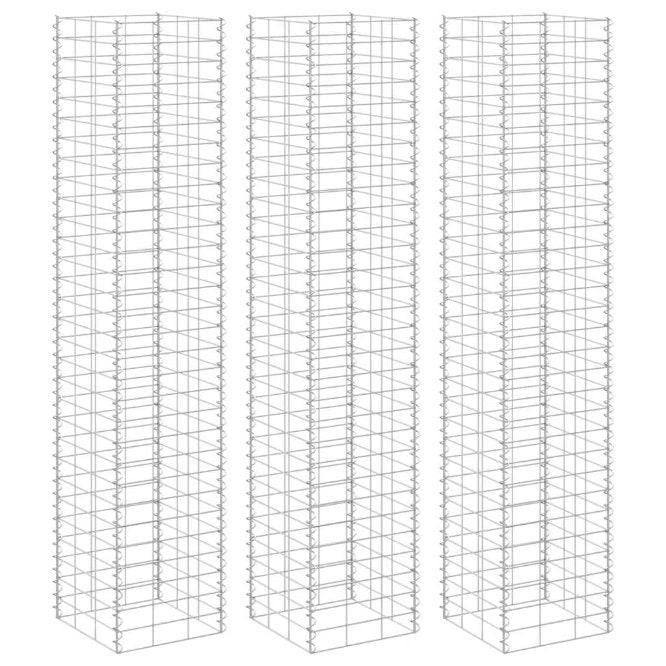 vidaXL Gabionen-Hochbeete 3 Stk. 30x30x50 cm Eisen