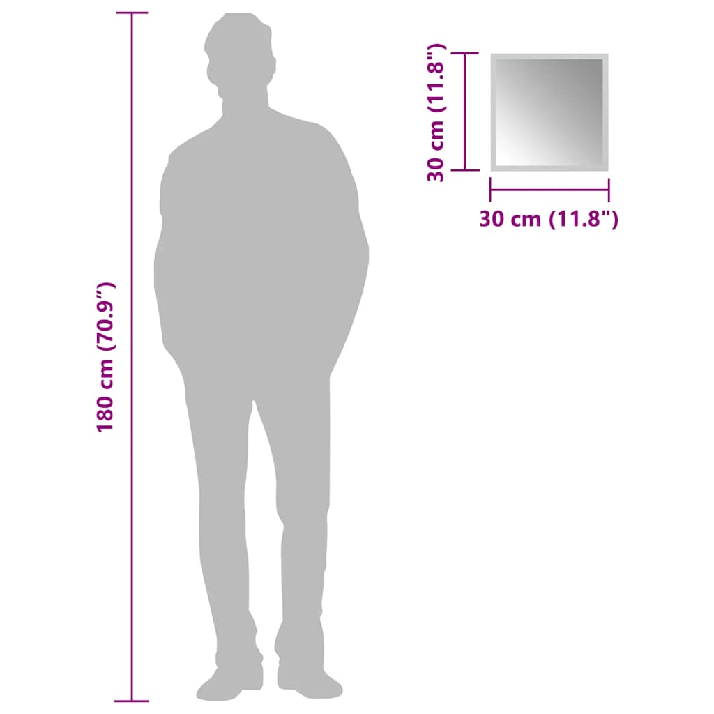 vidaXL LED-Badspiegel 30x30 cm