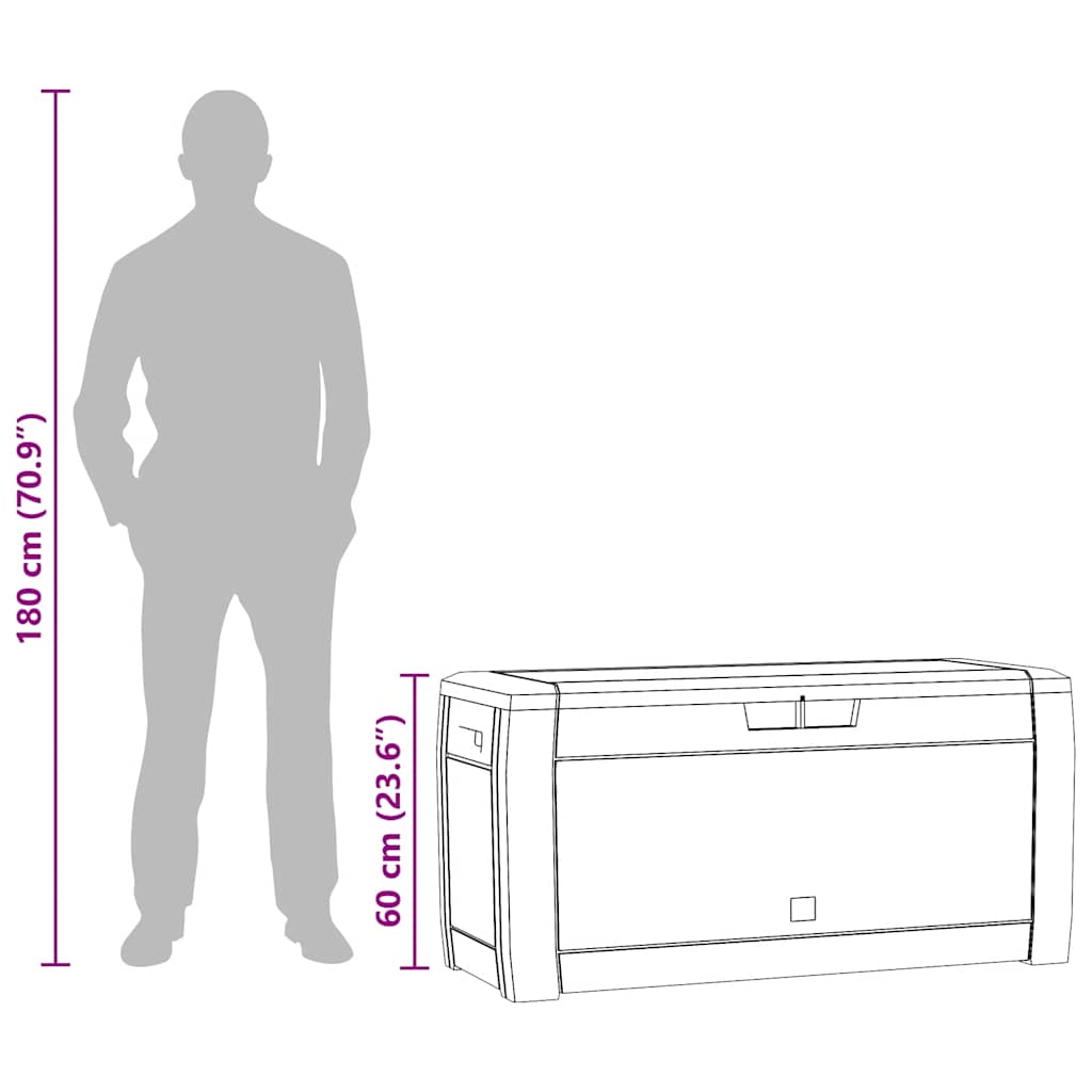 vidaXL Gartentruhe Braun 119x48x60 cm Polypropylen