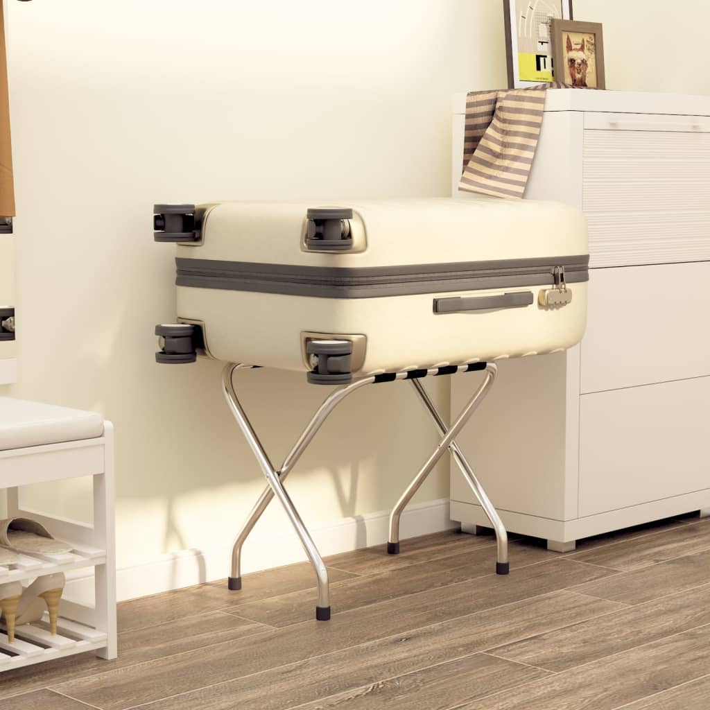 vidaXL Gepäckträger mit Rückenlehne Silber 56 x 39 x 52 cm