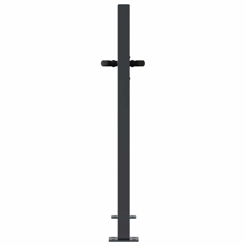 vidaXL Gartentor Anthrazit 100x75 cm Stahl Bambus-Design