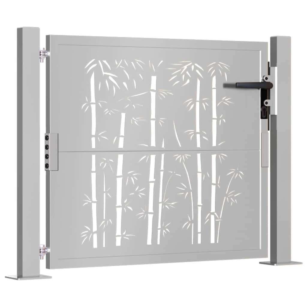 vidaXL Gartentor 100x75 cm Cortenstahl Bambus-Design