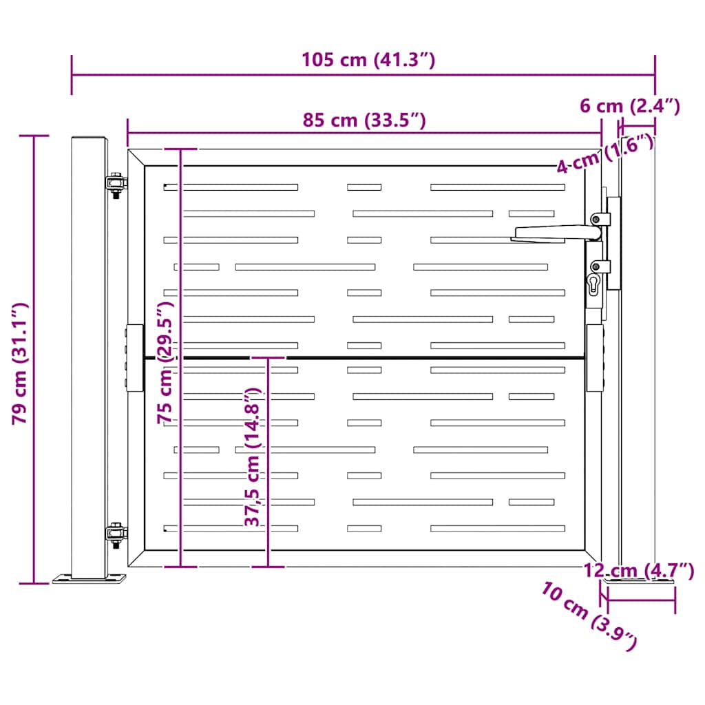 vidaXL Gartentor 100x75 cm Cortenstahl Quadratisches Design