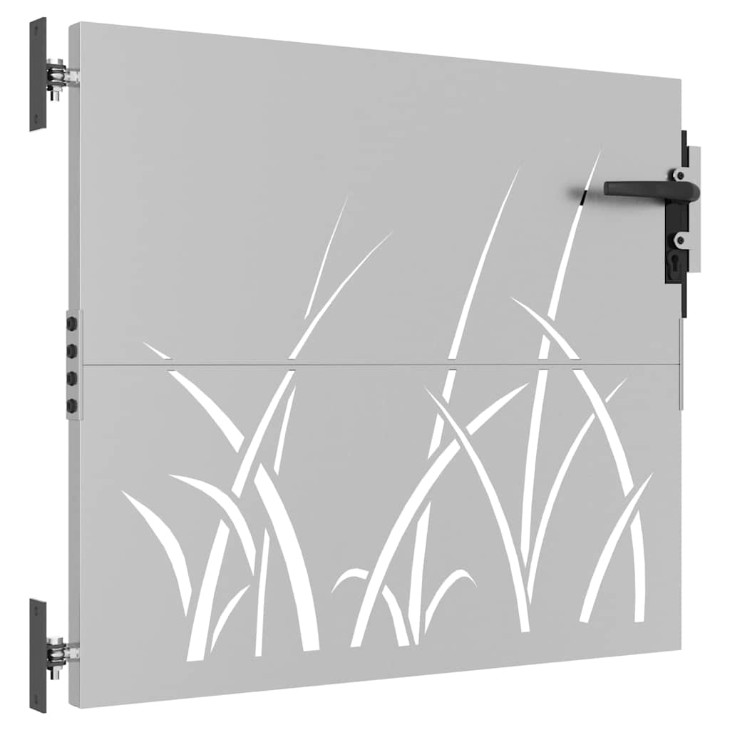 vidaXL Gartentor 85x75 cm Cortenstahl Gras-Design