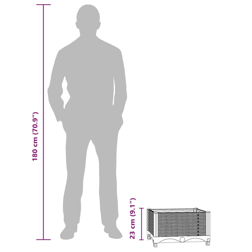 vidaXL Hochbeet 40x40x23 cm Polypropylen
