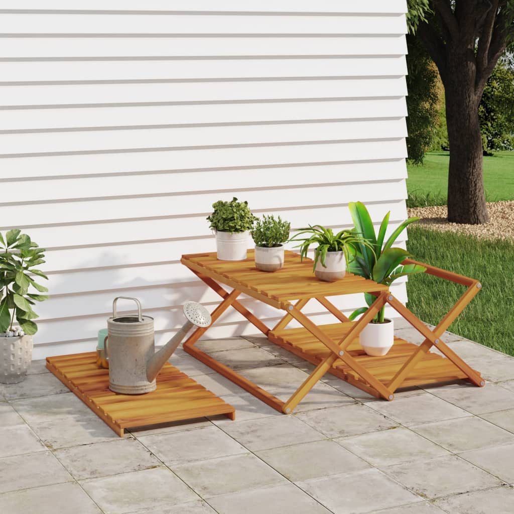 vidaXL Klappregal 3 Böden Braun 70x31x63 cm Massivholz Akazie