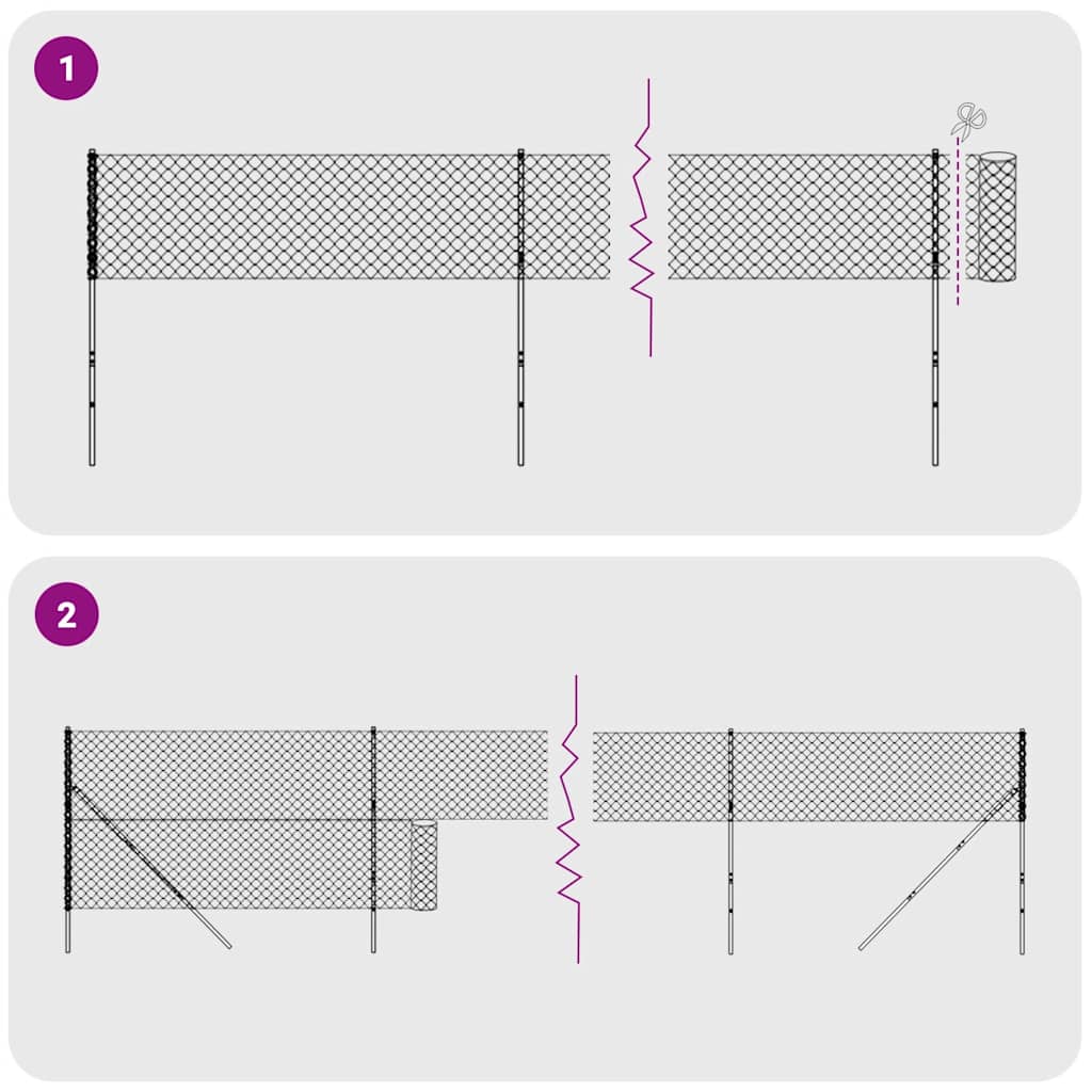vidaXL Maschendrahtzaun Grün 1,4x10 m Verzinkter Stahl