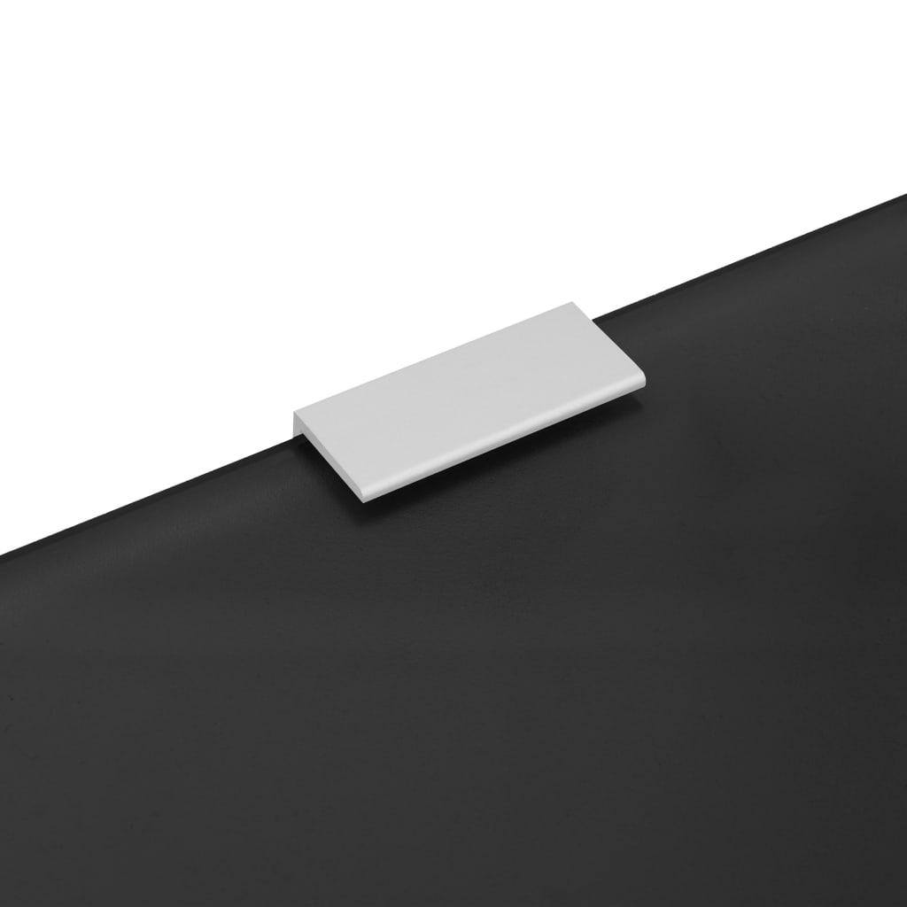 vidaXL Urinal-Trennwand Wandmontage Schwarz 90x40 cm Hartglas