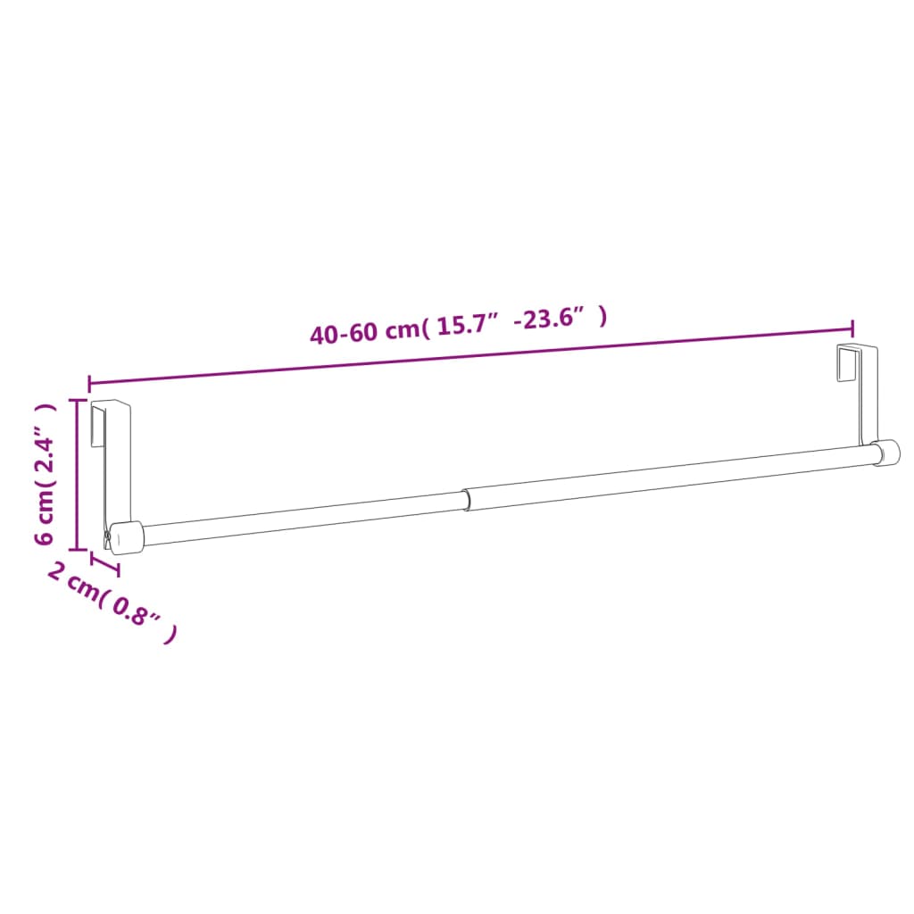 vidaXL Gardinenstangen 2 Stk. Weiß und Silbern 40-60 cm Aluminium