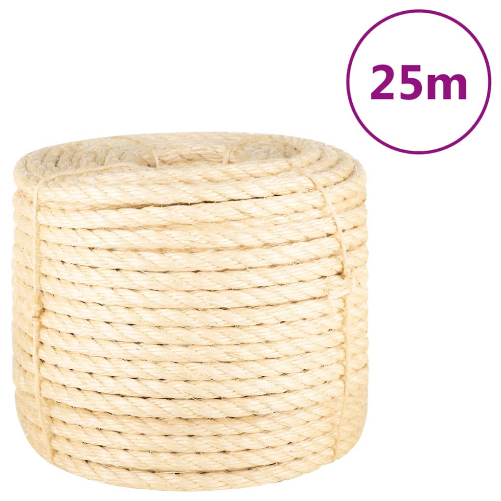 vidaXL Seil 100% Sisal 6 mm 100 m