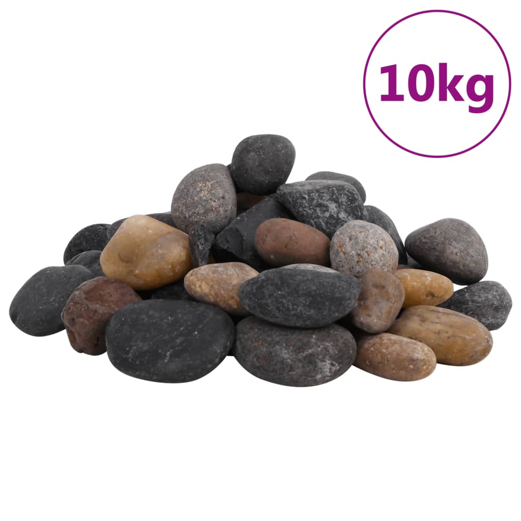 vidaXL Polierte Kiesel 10 kg Mehrfarbig 2-5 cm