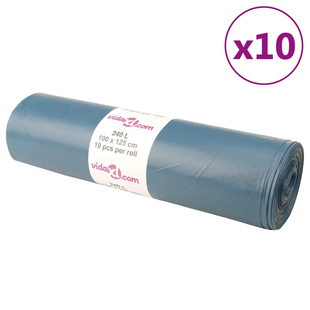 vidaXL Müllsäcke 100 Stk. Blau 120 L