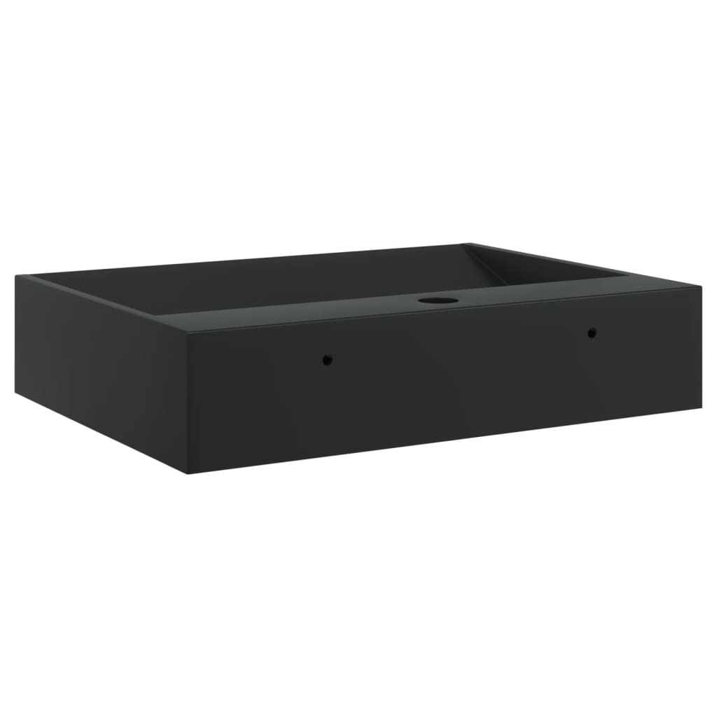 vidaXL Waschbecken 50x38x11 cm Mineralguss/Marmorguss Mattschwarz