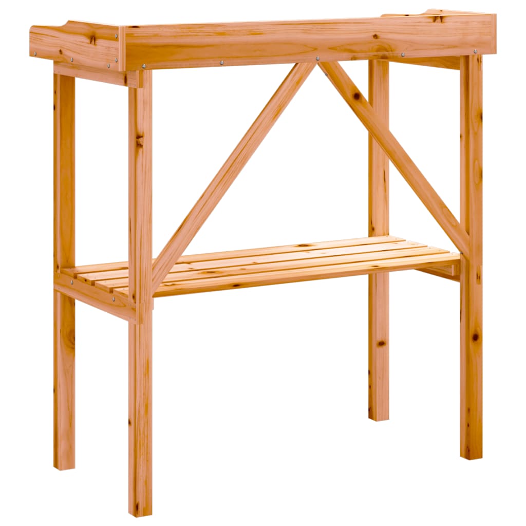 vidaXL Pflanztisch mit Ablage Braun 78x38x82,5 cm Massivholz Tanne