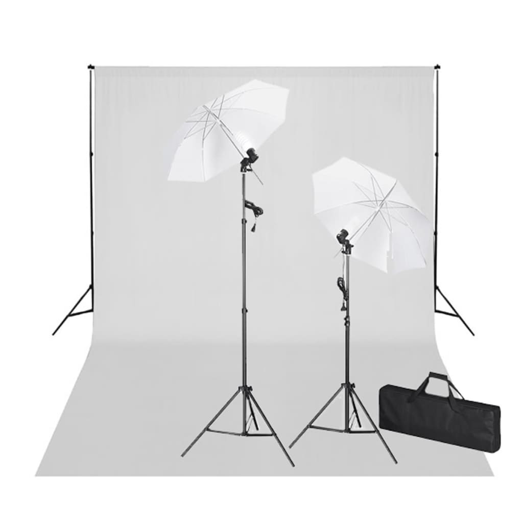vidaXL Fotostudio-Set mit Grünem Hintergrund 600×300 & Leuchten