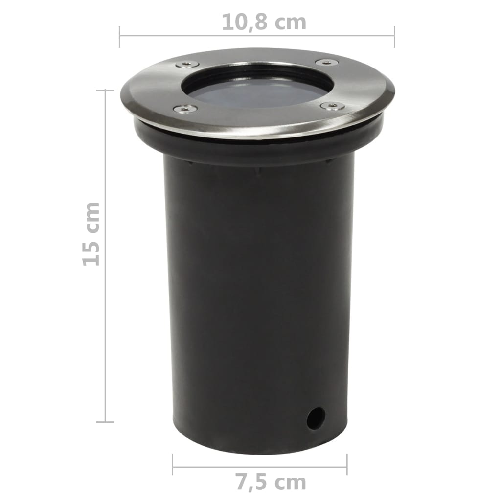 vidaXL Bodeneinbaustrahler Außen 12 Stk. Rund