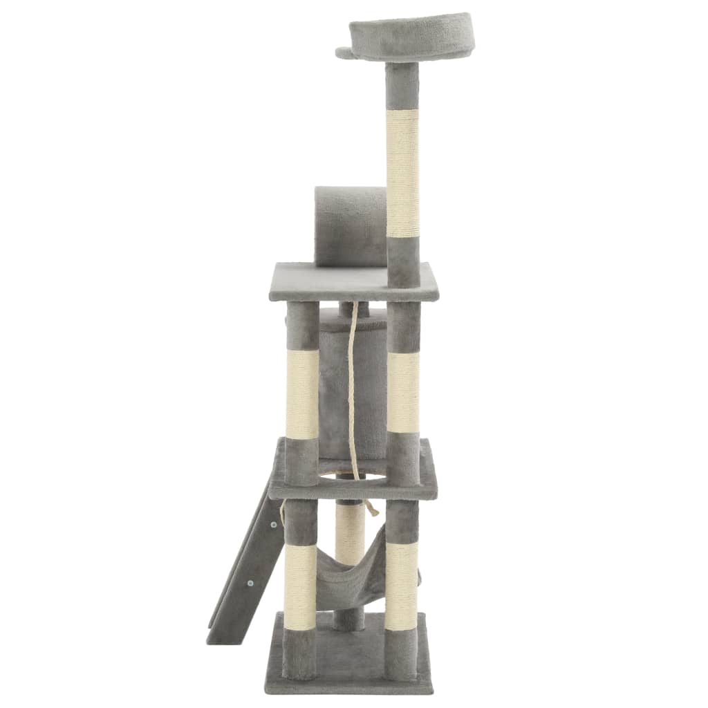 vidaXL Katzenbaum mit Sisal-Kratzsäulen 140 cm Grau