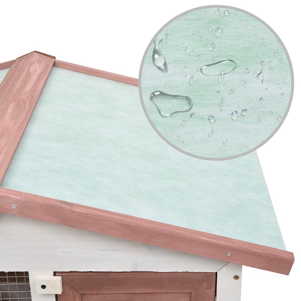 vidaXL Kaninchenstall 3 Türen Braun Holz