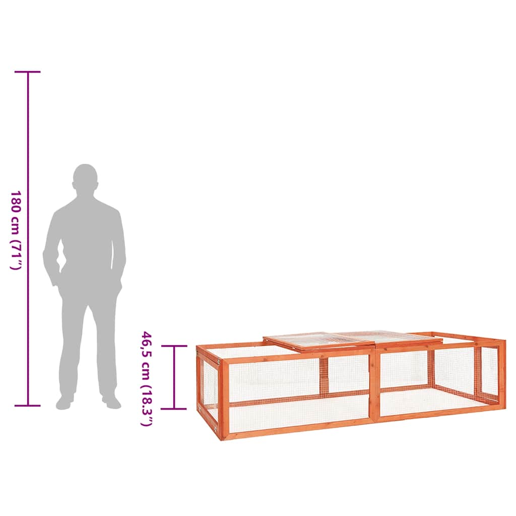 vidaXL Kaninchenstall 183x90x46,5 cm Massivholz Tanne