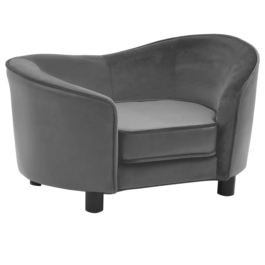 vidaXL Hundesofa Grau 69x49x40 cm Plüsch und Kunstleder