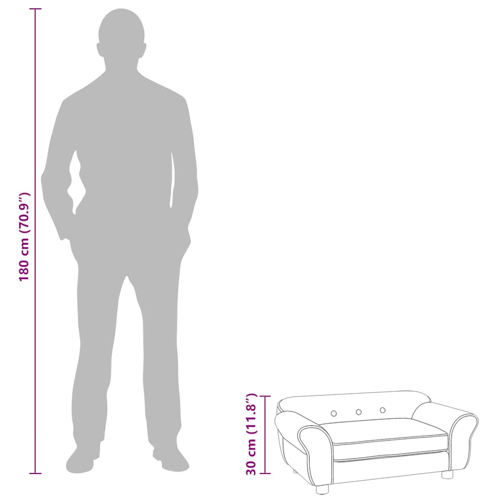 vidaXL Hundesofa Braun 72x45x30 cm Plüsch