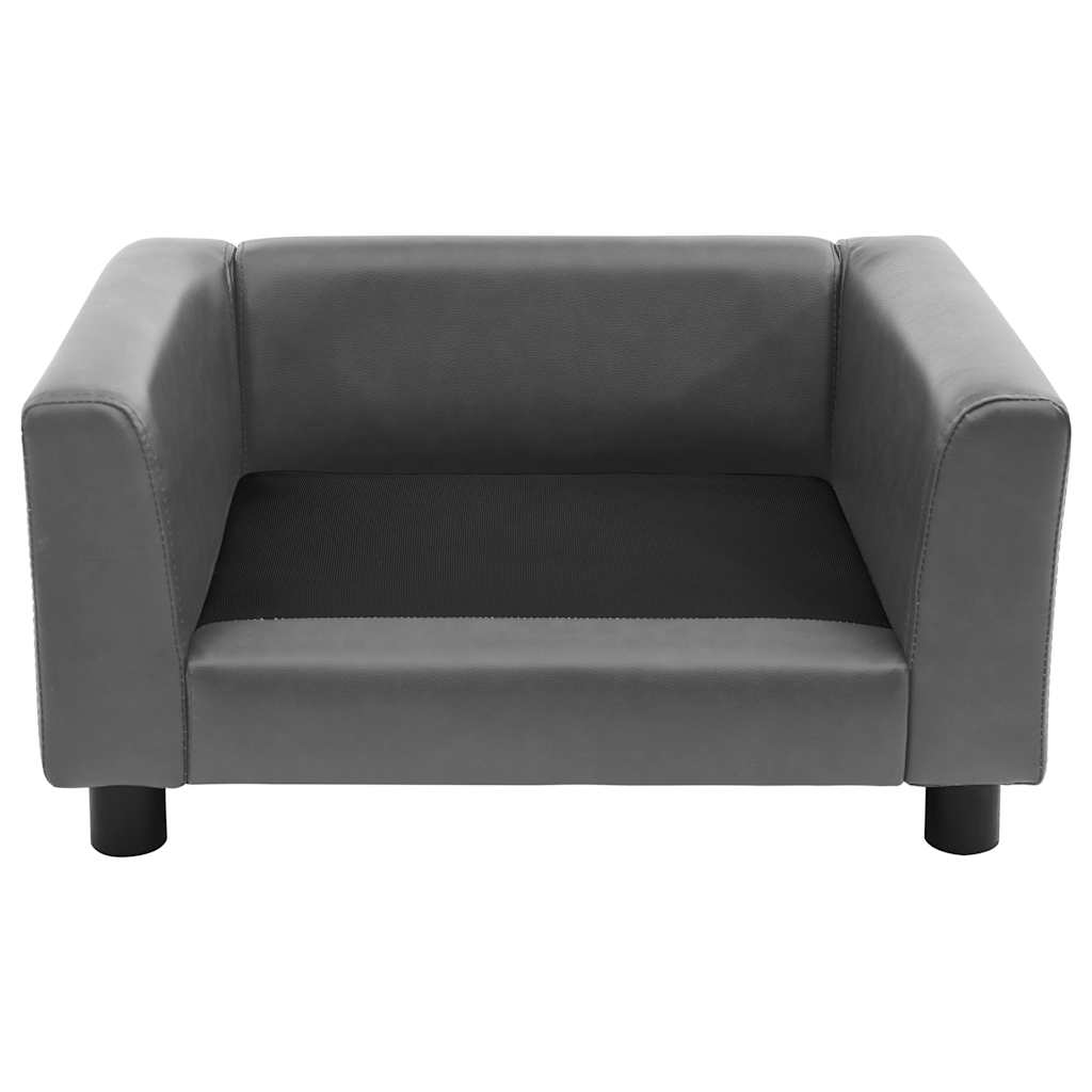 vidaXL Hundesofa Grau 60x43x30 cm Plüsch und Kunstleder