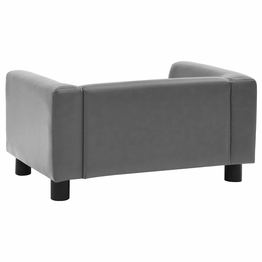 vidaXL Hundesofa Grau 60x43x30 cm Plüsch und Kunstleder