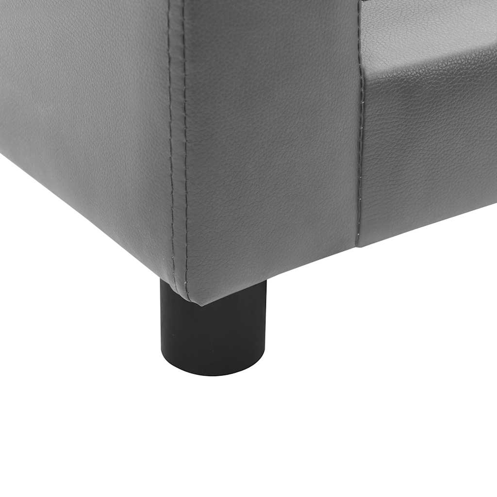 vidaXL Hundesofa Grau 60x43x30 cm Plüsch und Kunstleder