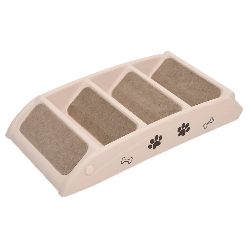 vidaXL Hundetreppe Klappbar Creme 62x40x49,5 cm