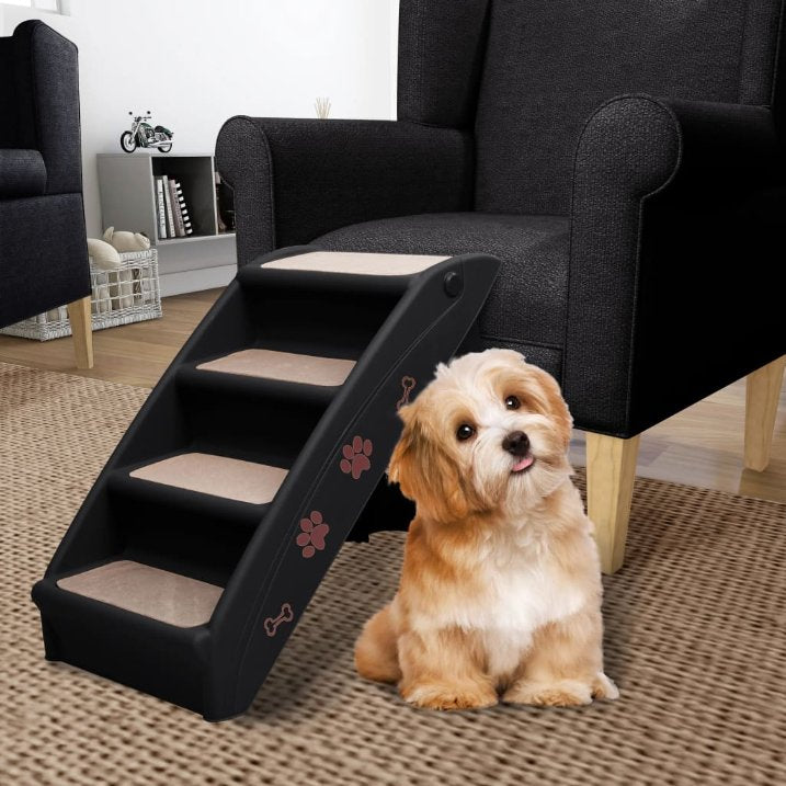 vidaXL Hundetreppe Klappbar Creme 62x40x49,5 cm