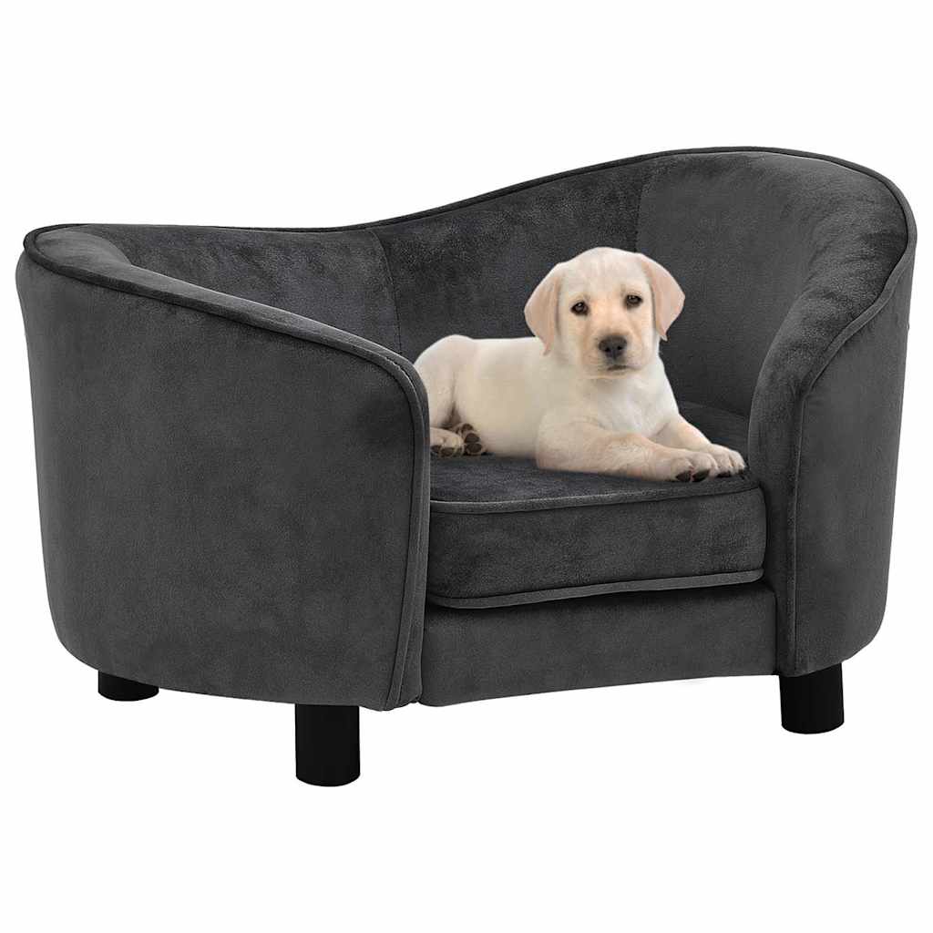 vidaXL Hundesofa Grau 69x49x40 cm Plüsch