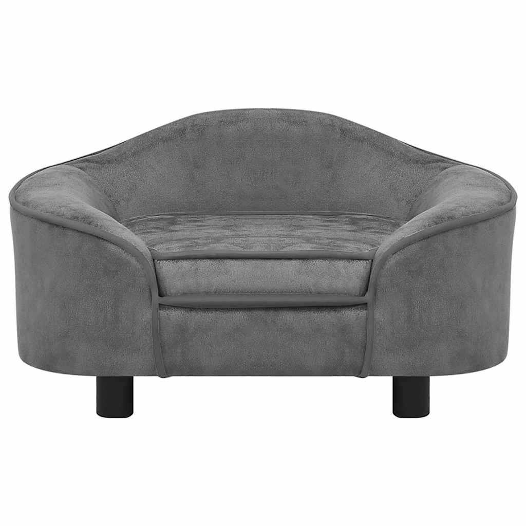 vidaXL Hundesofa Grau 67x47x36 cm Plüsch