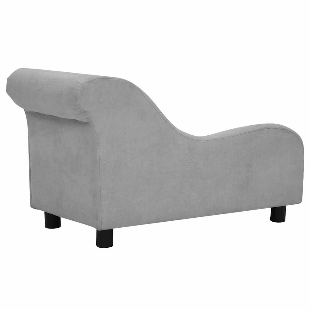 vidaXL Hundesofa mit Kissen Grau 83x44x44 cm Plüsch