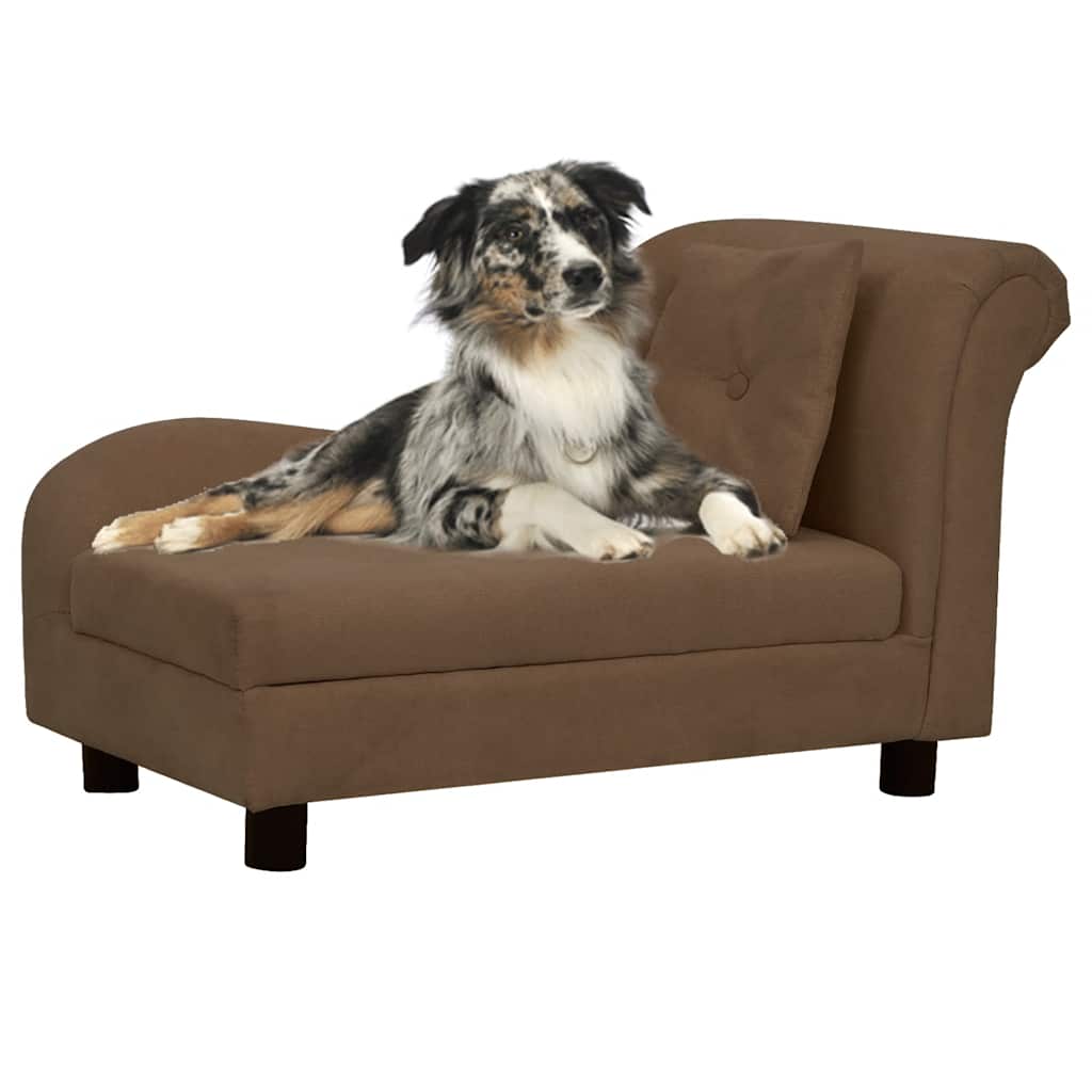 vidaXL Hundesofa mit Kissen Grau 83x44x44 cm Plüsch