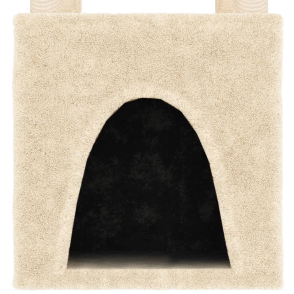 vidaXL Kratzbaum mit Sisal-Kratzsäulen Creme 147 cm