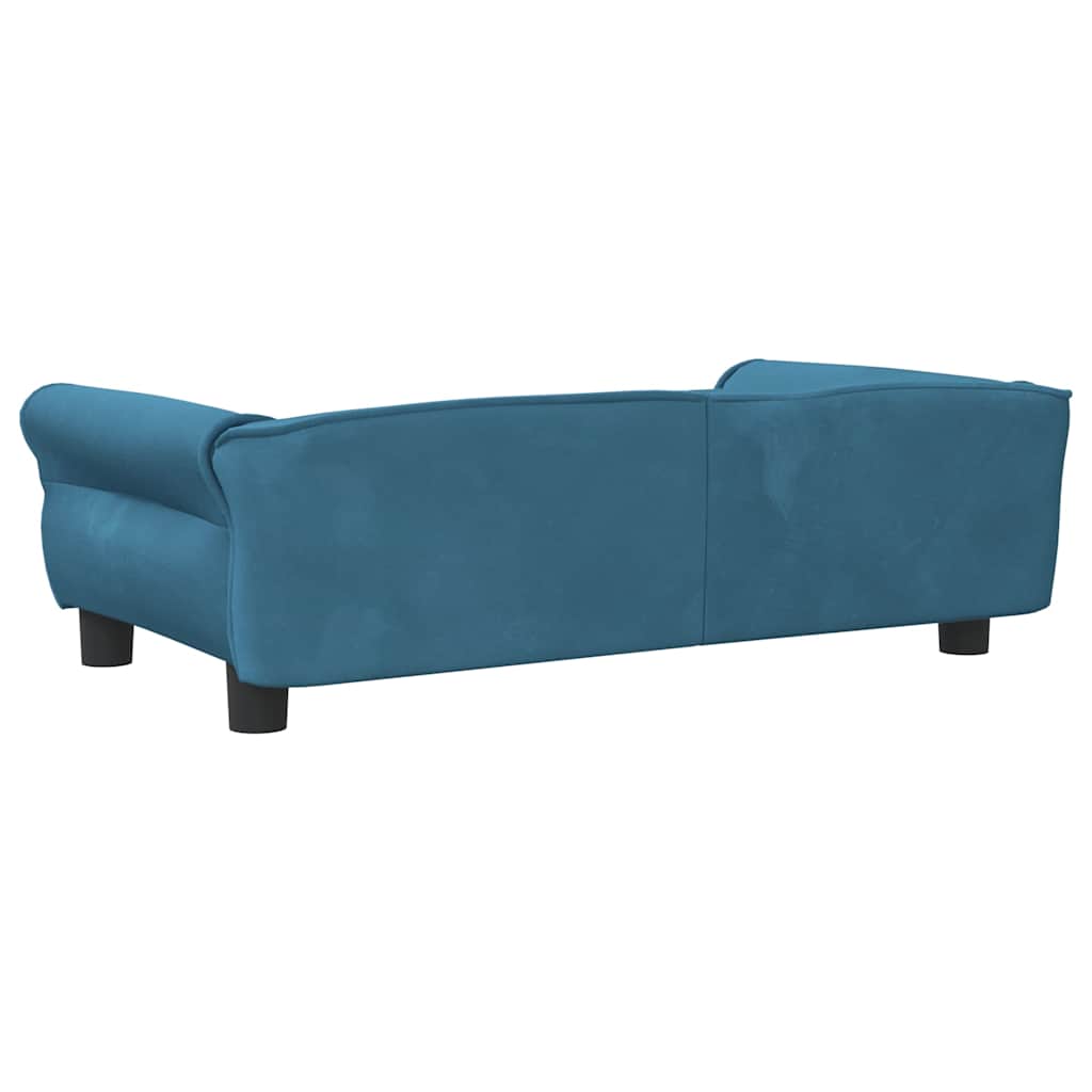 vidaXL Hundebett Blau 95x55x30 cm Samt