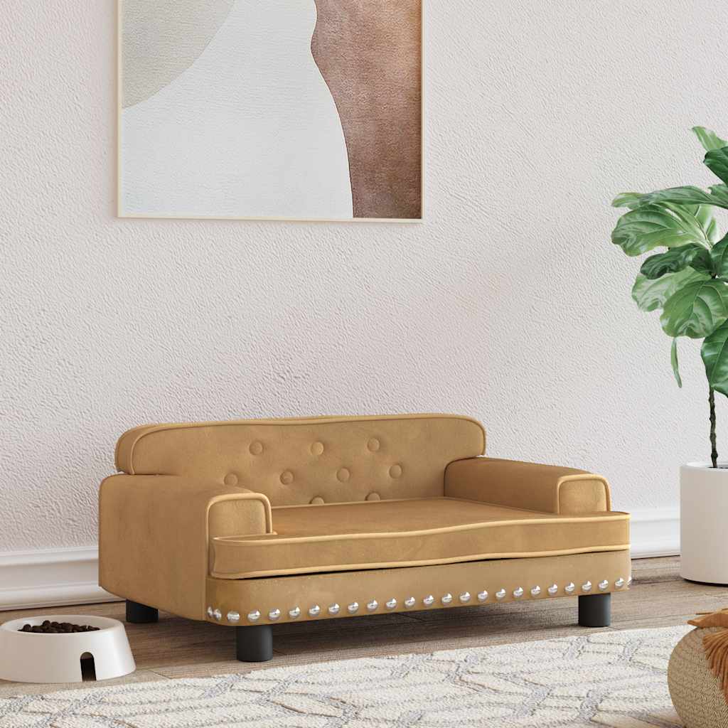 vidaXL Hundebett Blau 90x53x30 cm Samt