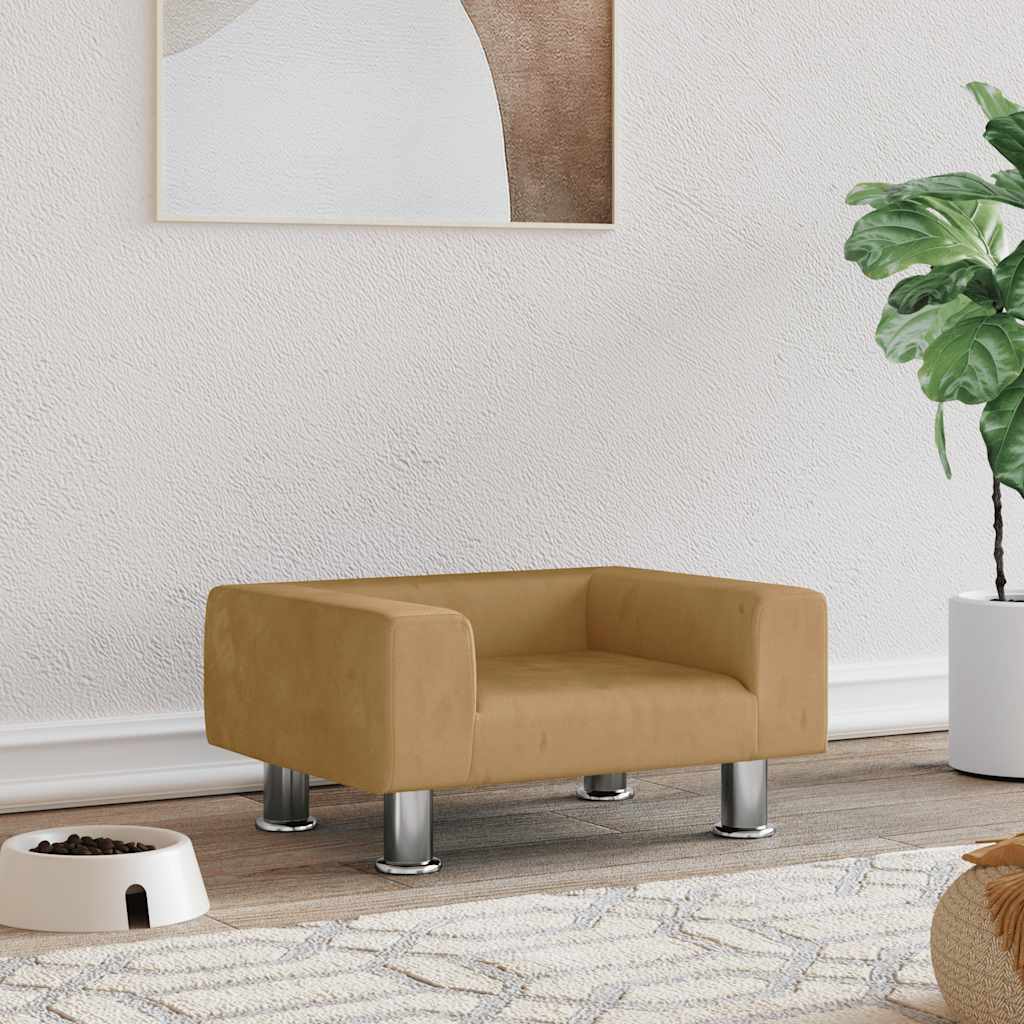 vidaXL Hundebett Blau 70x45x26,5 cm Samt