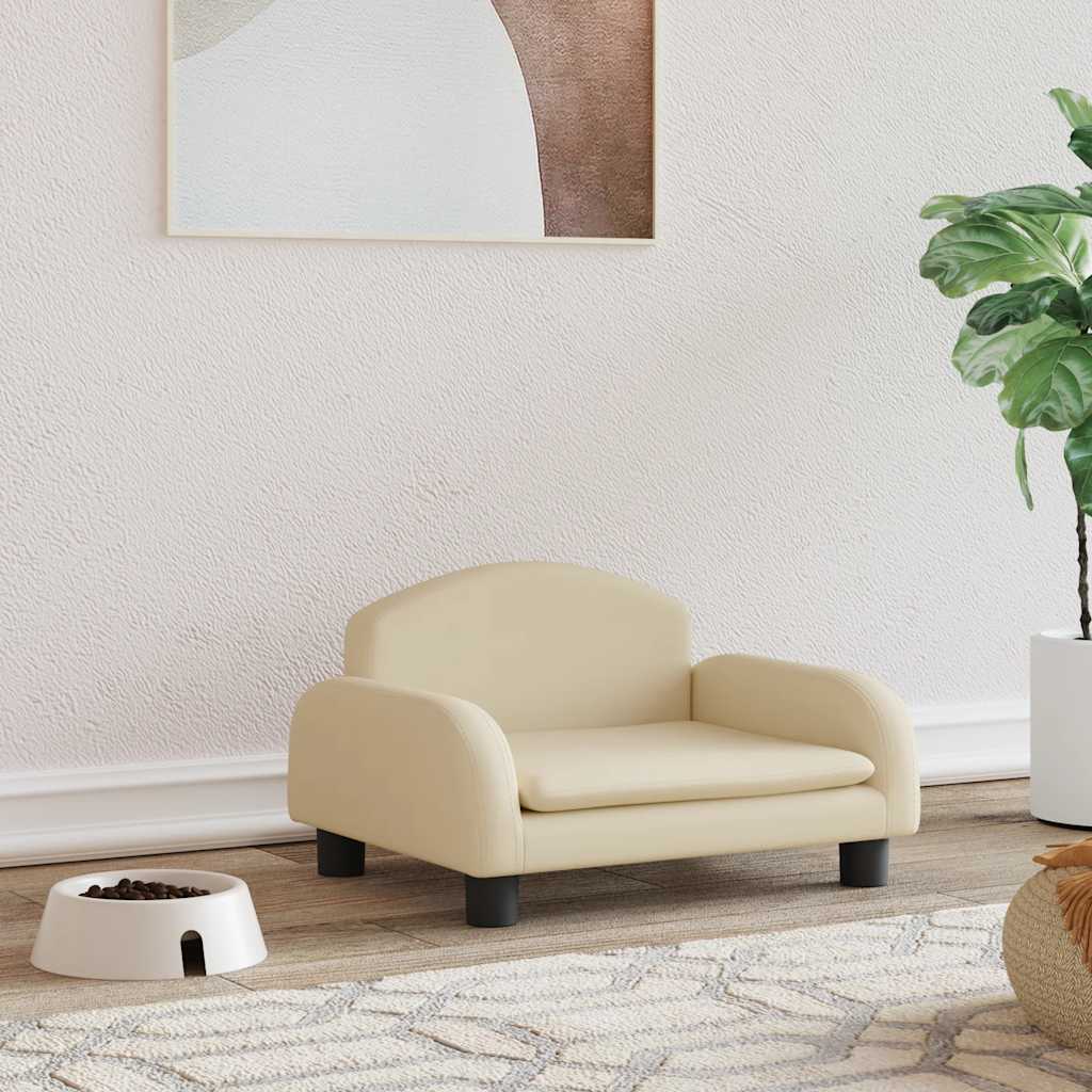 vidaXL Hundebett Creme 70x45x30 cm Stoff