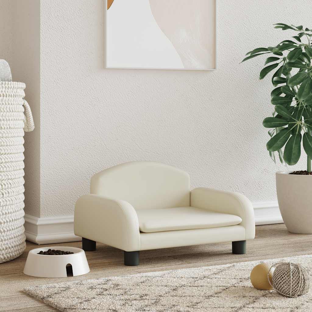 vidaXL Hundebett Creme 70x45x30 cm Stoff