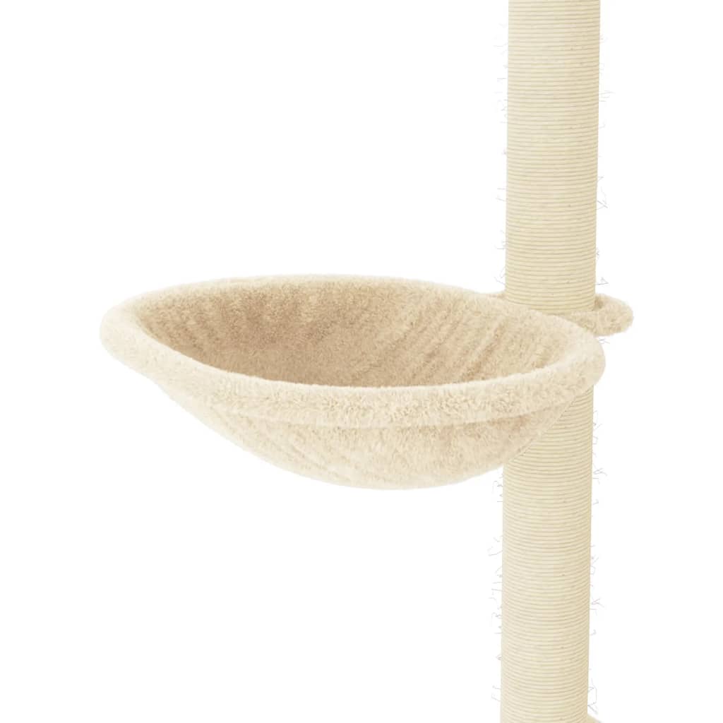 vidaXL Kratzbaum mit Sisal-Kratzsäulen Creme 95 cm