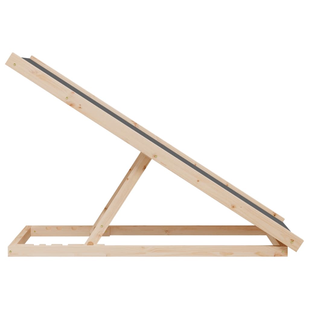 vidaXL Hunderampe Grau 100x40 cm Massivholz Tanne