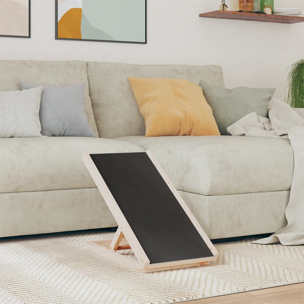 vidaXL Hunderampe Grau 100x40 cm Massivholz Tanne