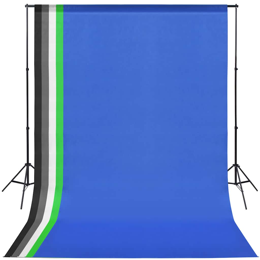 vidaXL Fotostudio-Set: 5 Bunte Hintergründe & 2 Schirme