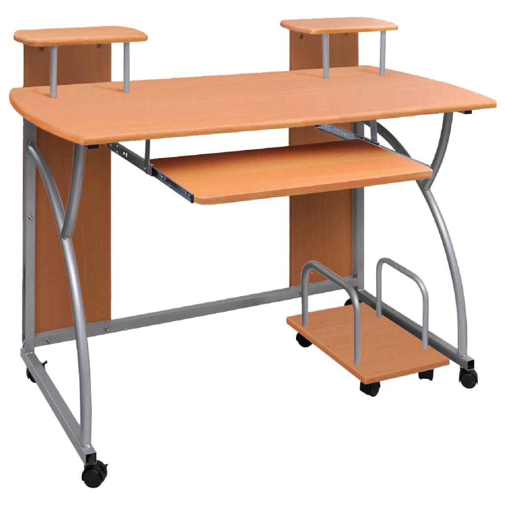 vidaXL Computertisch Schwarz 110x52x88,5 cm Holzwerkstoff
