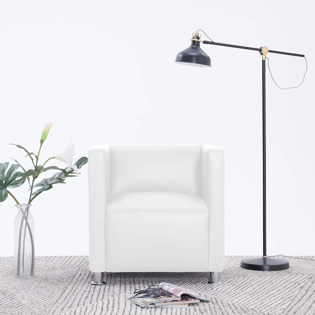 vidaXL Würfel-Sessel Schwarz Kunstleder