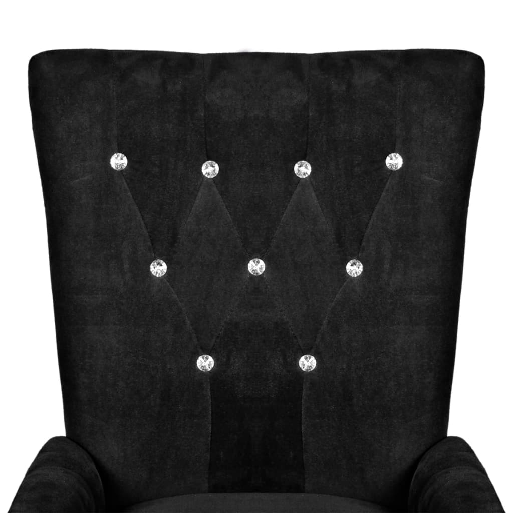 vidaXL Armlehnstuhl Schwarz Samt