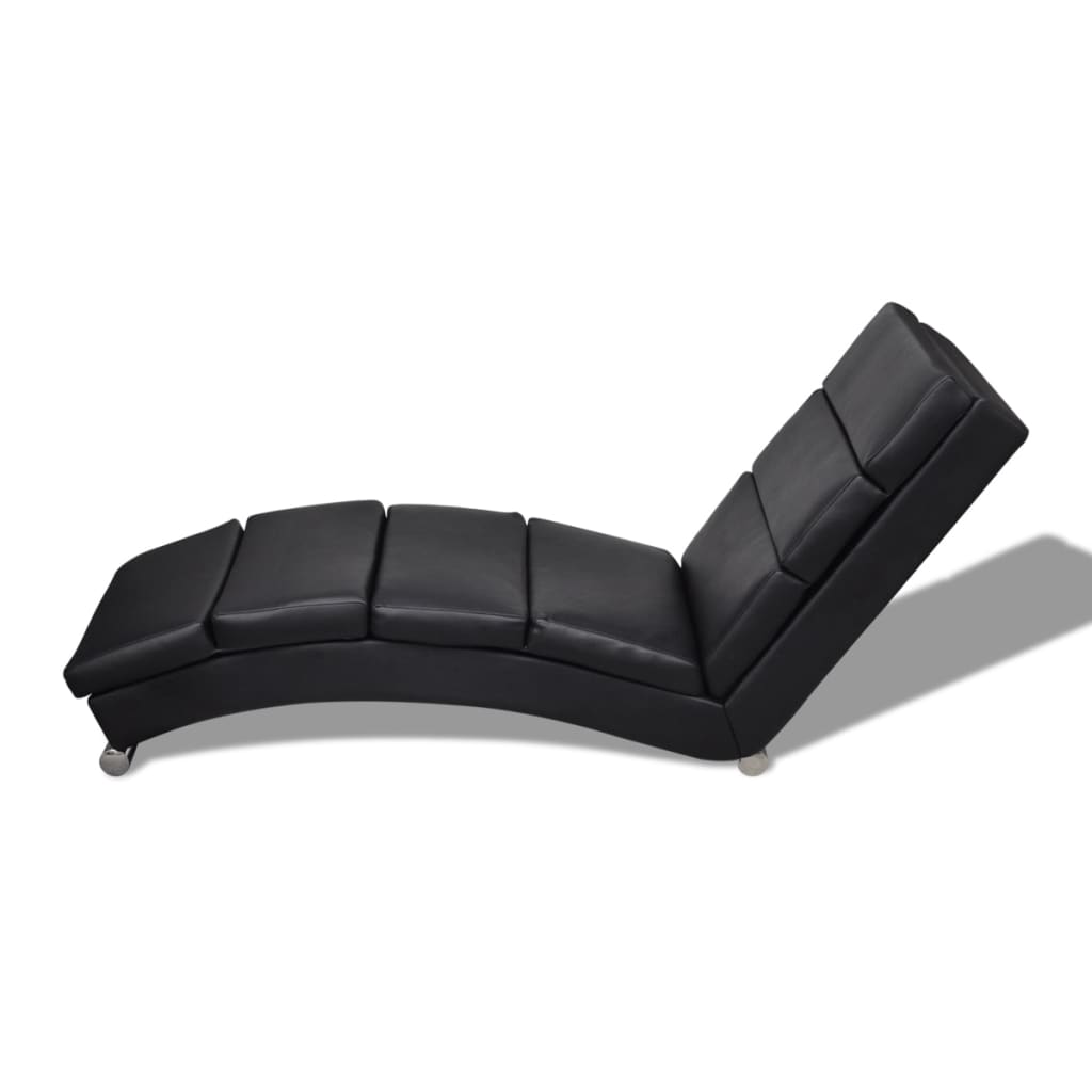 vidaXL Chaiselongue Schwarz Kunstleder
